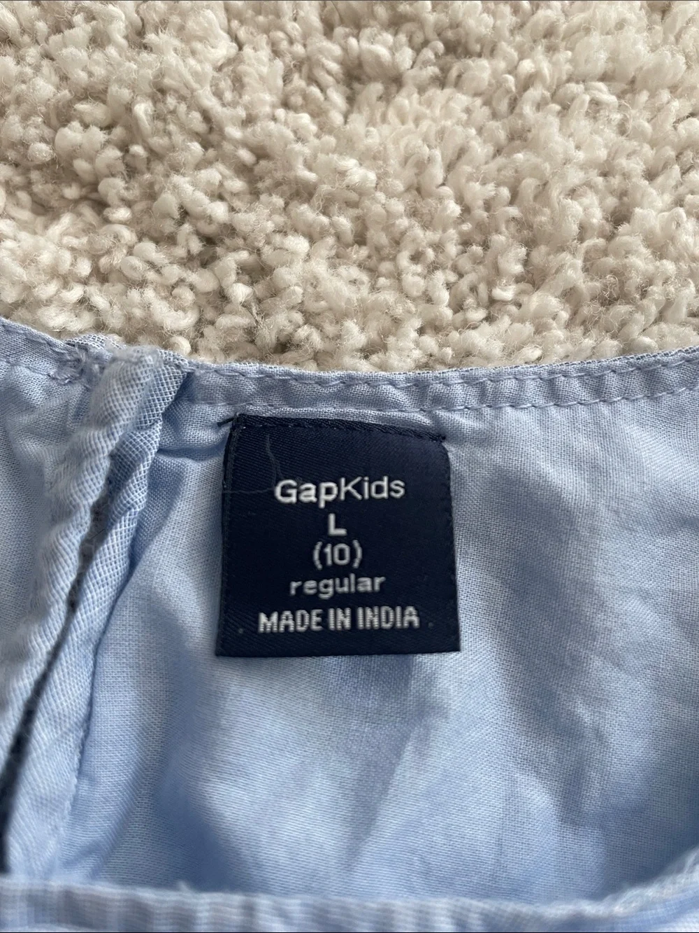 GAP Light Blue Eyelet Hem Short Sleeve Top